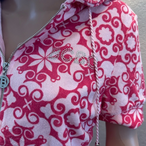BCBGMaxAzria Pink and White Floral Capris Terry Material Size L NWT - Picture 4 of 15